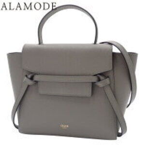 Celine Belt Bag Handbag Shoulder Crossbody Grained Calfskin Gray